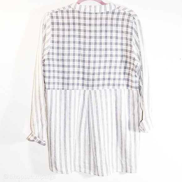Anthro Mystree Oversized Button Down Blouse M - Picture 2 of 6